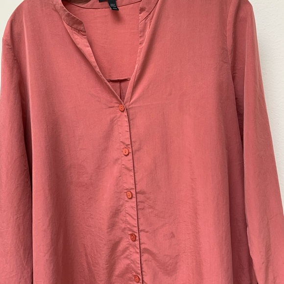 Eileen Fisher button up shirt dusty rose color - Picture 3 of 4
